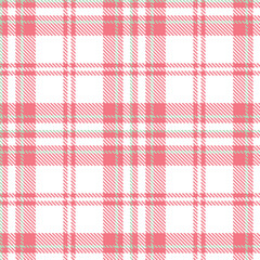 Dark Blush Pink Seamless Tartan with Pale White accents Textile Design