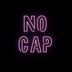 Vector text illustration for No Cap.