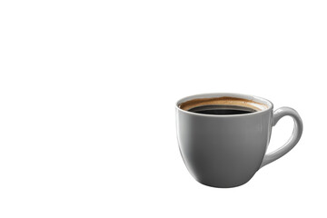A Comforting Cup Of Dark Coffee, Perfect For A Quiet Morning, Presented In A Simple, Elegant Grey Mug Against A Clean Isolated on Transparent Background