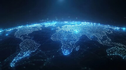 Obraz premium Connecting Smart Cities Through Global AI Network