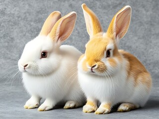 Obraz premium Two Rabbits Studio Shot