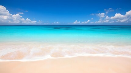 Fototapeta premium Stunning Turquoise Ocean Beach Scene Summer Vacation Paradise