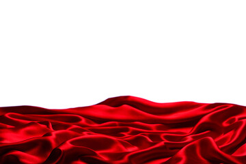 Obraz premium Red silk or satin luxury fabric texture isolated on a white background.