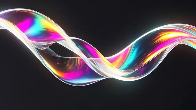 Iridescent fluid swirl, dark background, abstract art, website header