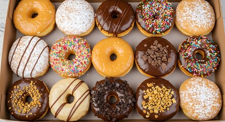 a box of donuts with assortment flavors