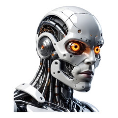 Fototapeta premium Futuristic android with a metallic face