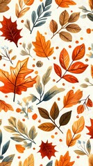 Autumn leaves falling nature pattern design vibrant colors close-up view seasonal aesthetics