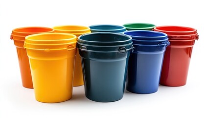 Colorful Plastic Buckets: A Vibrant Collection of  Storage Containers