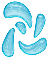 Glossy Blue Liquid Blob Shapes – Abstract Floating Elements