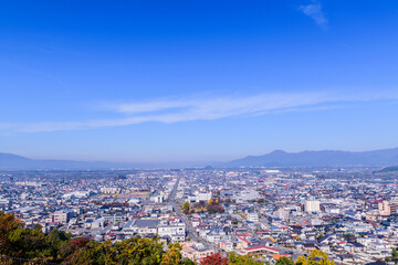 Obraz premium 将棋の町 天童を展望 