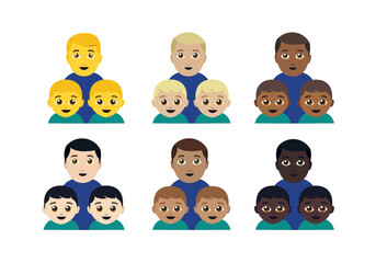 Fototapeta premium family emoji person vector kids parents illustration