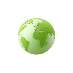 Green textured globe with detailed landmasses representing a concept of earth and nature