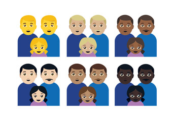 family emoji person vector kids parents illustration