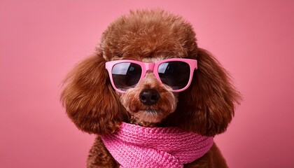 cute poodle wearing glasses