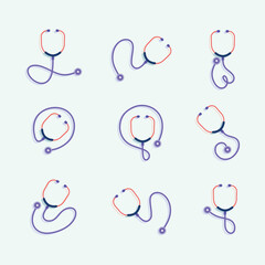 stethoscope icon set vector illustration