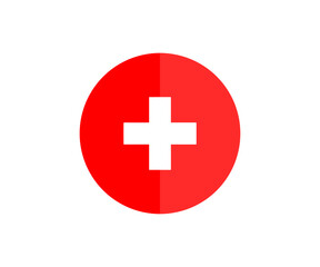 The Swiss flag icon. National flag of Switzerland vector design and illustration.

