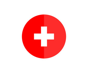 The Swiss flag icon. National flag of Switzerland  illustration on transparent background PNG.