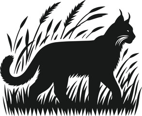 Bobcat animal silhouette vector