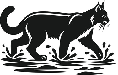 Bobcat animal silhouette vector