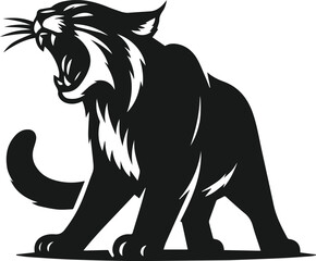 Bobcat animal silhouette vector