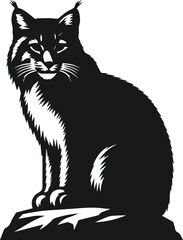 Bobcat animal silhouette vector