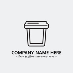 Cup illustration black and white for logo company vector image
