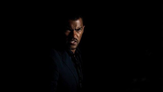 The businessman clenches his fists in frustration, his face flushed with anger as he confronts the issue at hand.