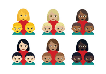 family emoji person vector kids parents illustration