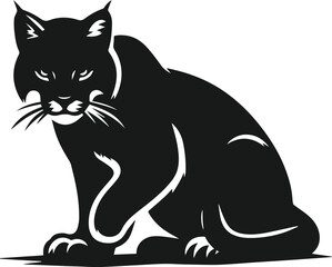 Bobcat animal silhouette vector