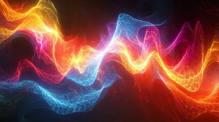 Fototapeta premium Abstract image of glowing neural pathways in a complex, digital design, with soft, flowing colors in the background