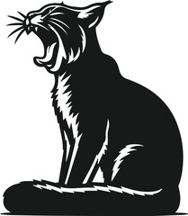 Bobcat animal silhouette vector