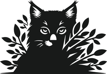 Bobcat animal silhouette vector