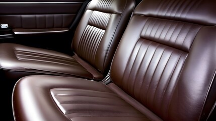 Obraz premium Luxurious Vintage Car Leather Seats Interior Detail
