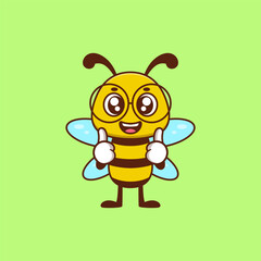 Obraz premium Cute bee cartoon icon illustration 