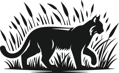 Bobcat animal silhouette vector