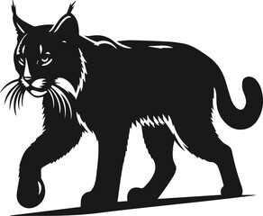 Bobcat animal silhouette vector