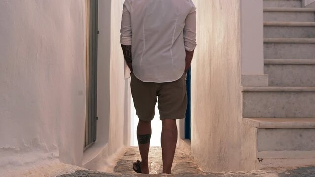 walking through the alleys of naoussa paros greece