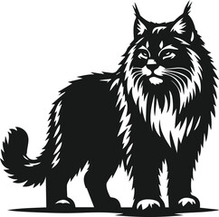 Bobcat animal silhouette vector