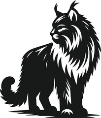 Bobcat animal silhouette vector