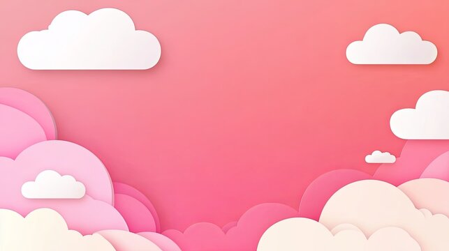 A pastel pink gradient with subtle clouds and an empty section for text pic