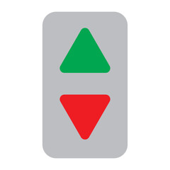 Triangle up and down buttons flat icon design
