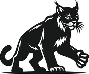 Bobcat animal silhouette vector