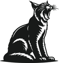 Bobcat animal silhouette vector