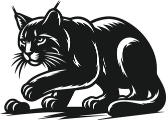 Bobcat animal silhouette vector