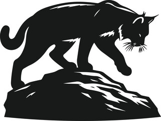 Bobcat animal silhouette vector