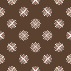 Abstract and geometric shape ornament . seamless repeat pattern beige brown background. artwork home decor print fashion fabric textile.	