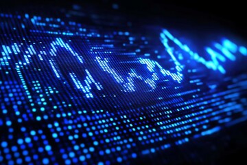 Obraz premium a digital visualization of stock market fluctuations, highlighting its dynamism and volatility