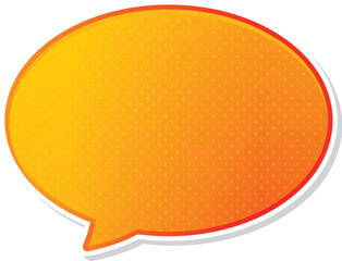 オレンジグラデーション水玉模様の吹き出しイラスト
