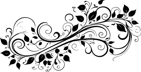 black and white floral ornament