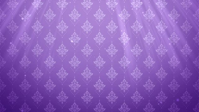 4K Luxury Thai pattern light purple background. Lai Thai element pattern animation. Lavender color